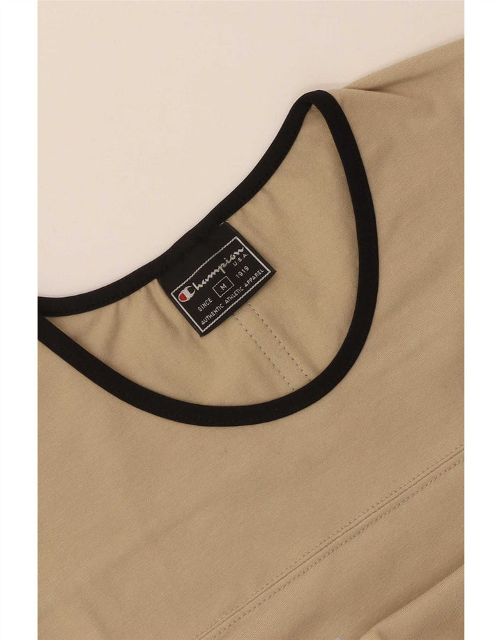 Champion Dame Grafisk T-Shirt Top UK 12 Medium Beige