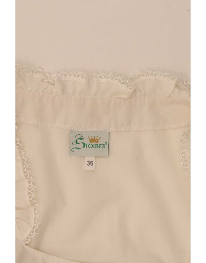 STOIBER Dame Trachten Crop Top EU 36 Small White Polyester