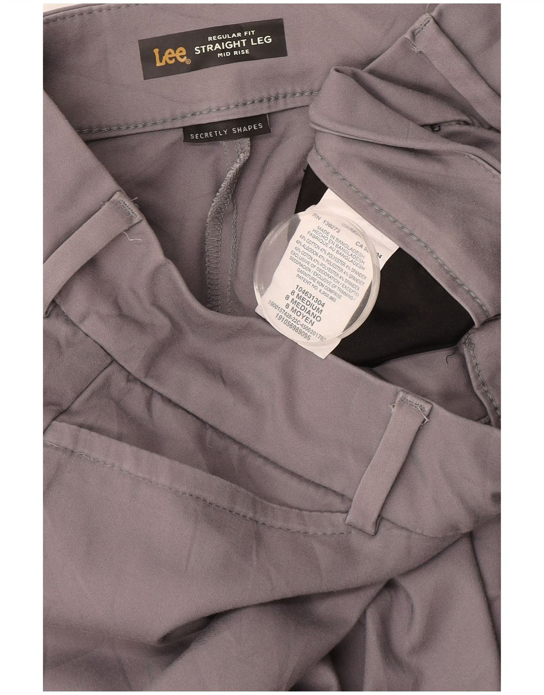 LEE Dame mellemhøjde Regular Fit Casual Bukser US 8 Medium W30 L30 Grå