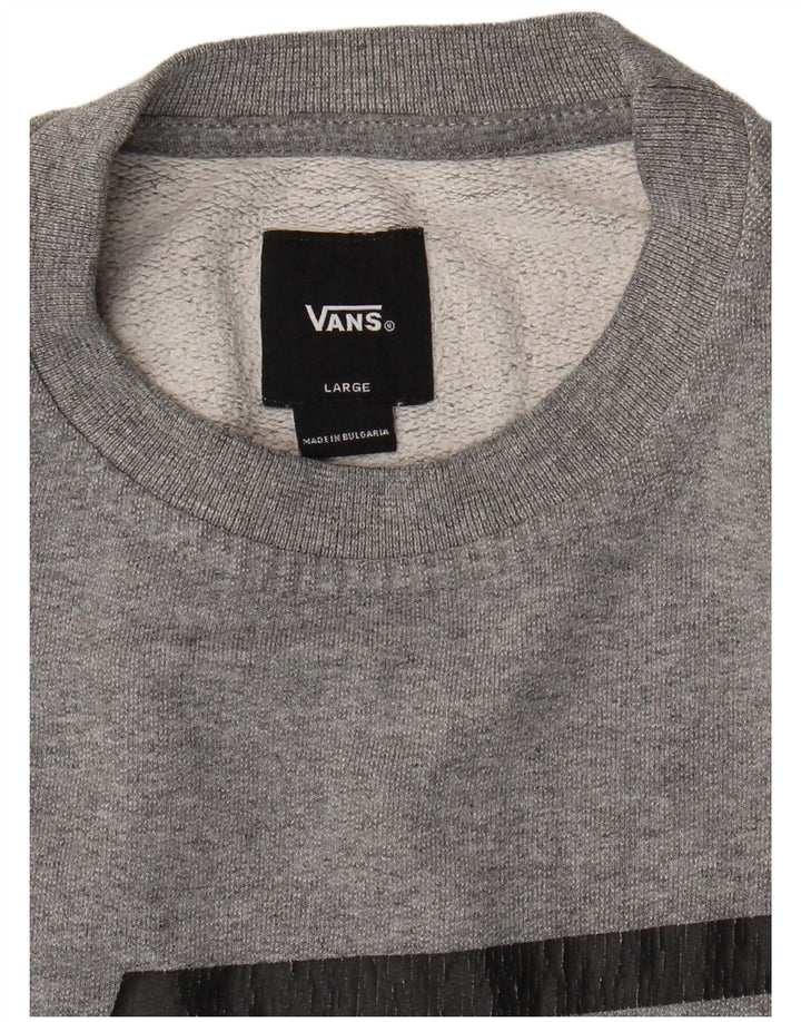 VANS Graphic Sweatshirt Jumper UK 14 Large Grey