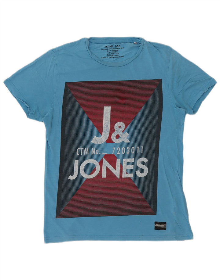 Jack & Jones Herre grafisk T-shirt Top Medium Blue Bomuld