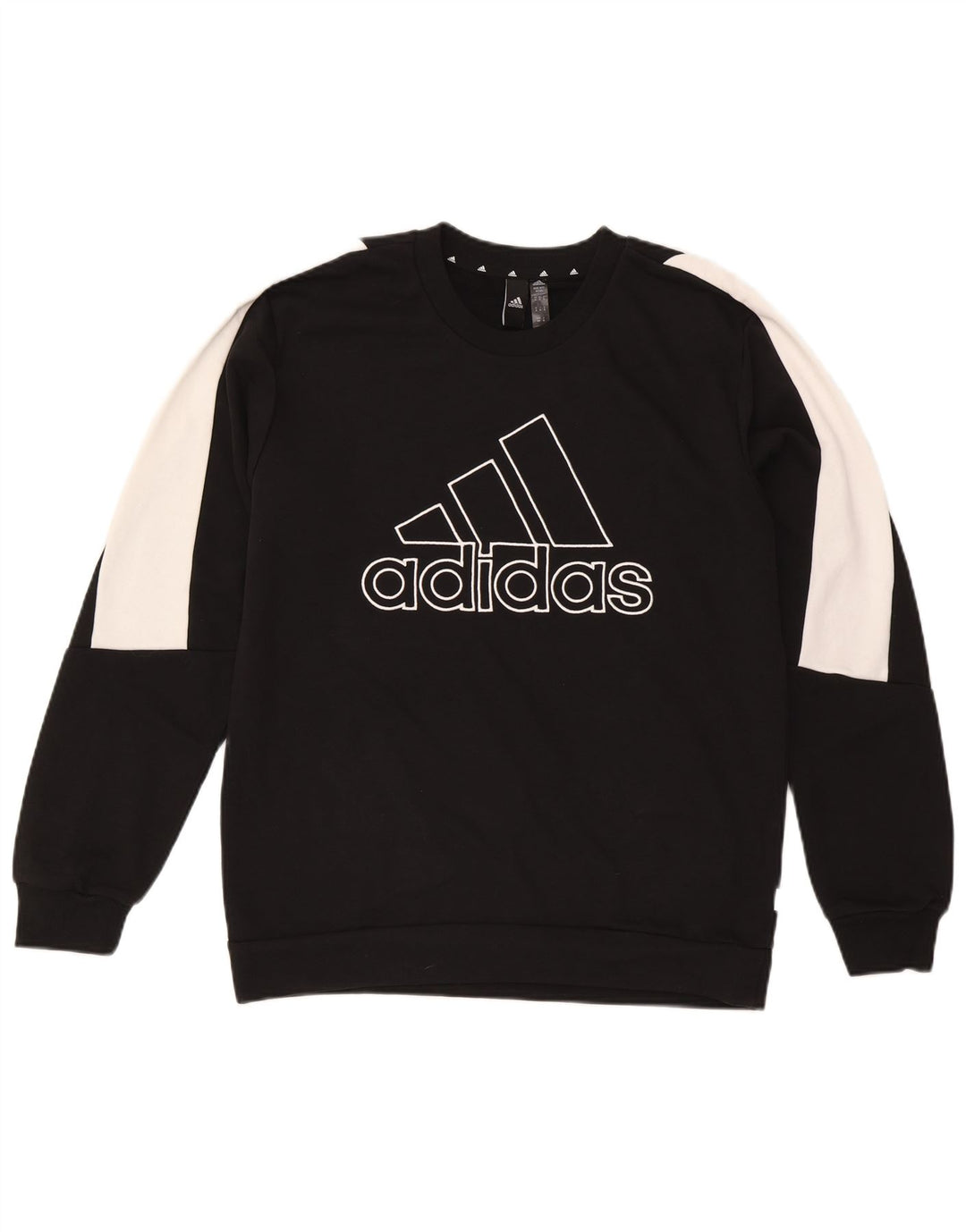 Adidas Herre grafisk sweatshirt Jumper Medium Sort Colourblock Bomuld
