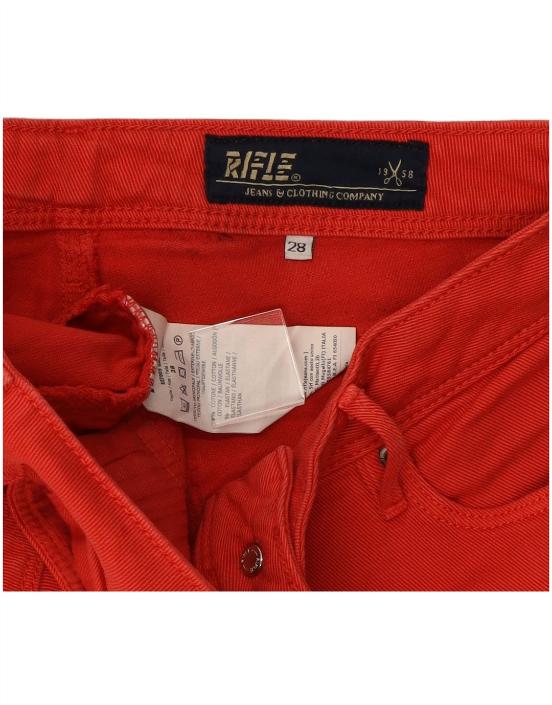 Rifle Dame Denim Shorts W28 Medium Rød Bomuld