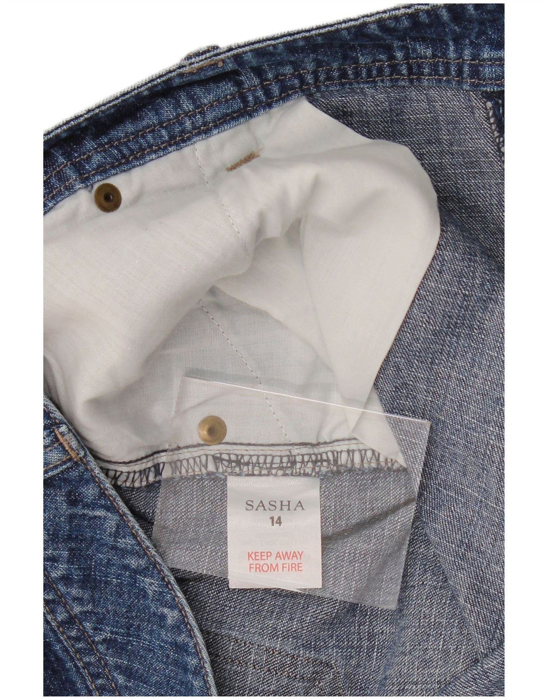 Sasha Dame denim Shorts UK 14 Large W36 Blue Cotton