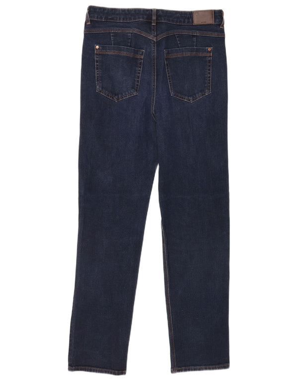 Marks & Spencer Dame Straight Jeans UK 14 Large W32 L29 Navy Blue Bomuld