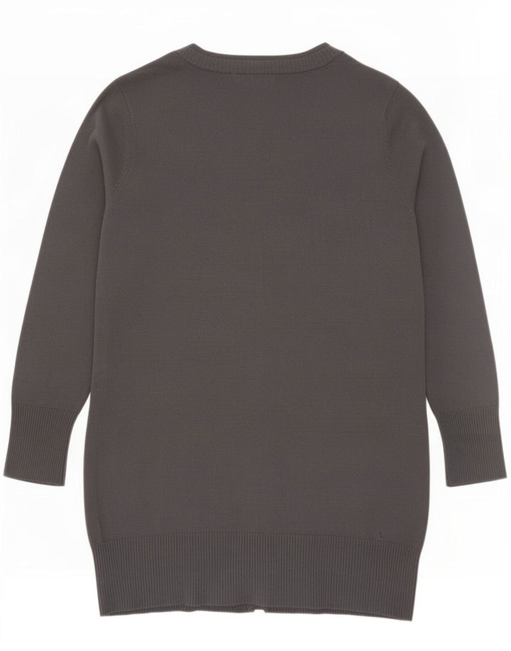 Marks & Spencer Dame Longline Cardigan Sweater UK 12 Medium Grey Viscose