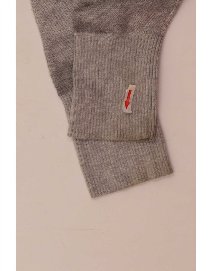 Eddie Bauer Dame Petite Crew Neck Jumper Sweater UK 14 Medium Grey