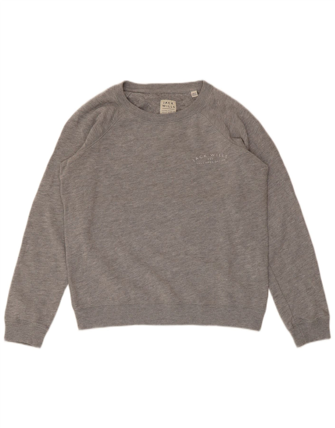 Jack Wills Dame Sweatshirt Jumper UK 12 Medium Grey Bomuld