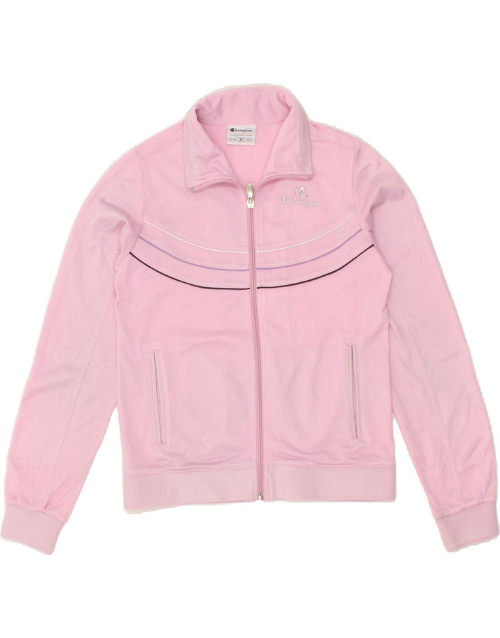 CHAMPION Girls Tracksuit Top Jacket 9-10 Years Medium Pink Polyester Vintage Champion and Second-Hand Champion from Messina Hembry 