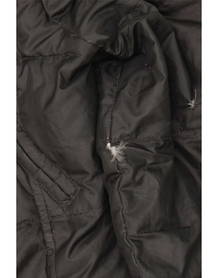 Replay Dame Hooded Padded Coat UK 14 Large Black Polyester