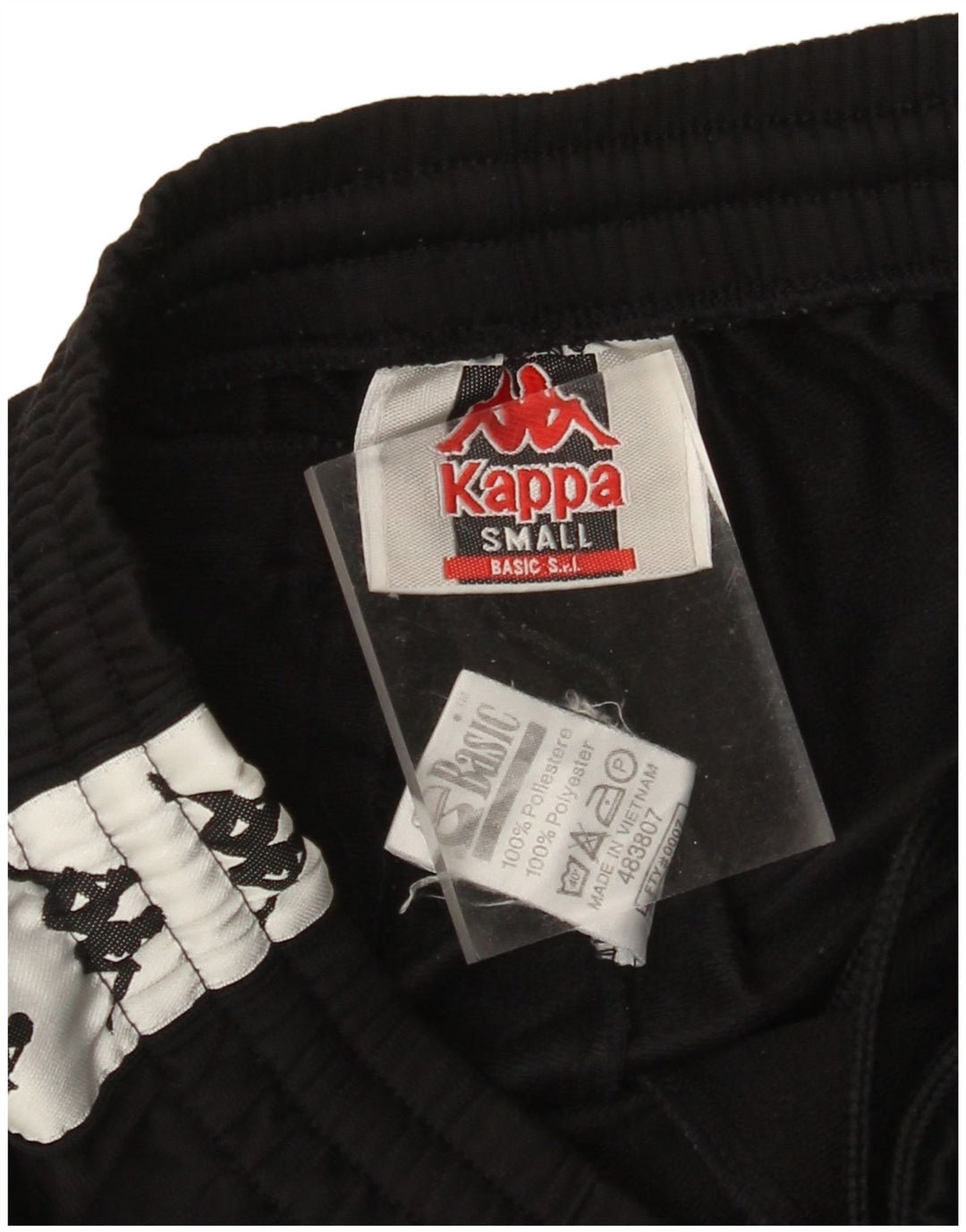 KAPPA Grafiske sportsshorts til mænd Small Black Colourblock Polyester