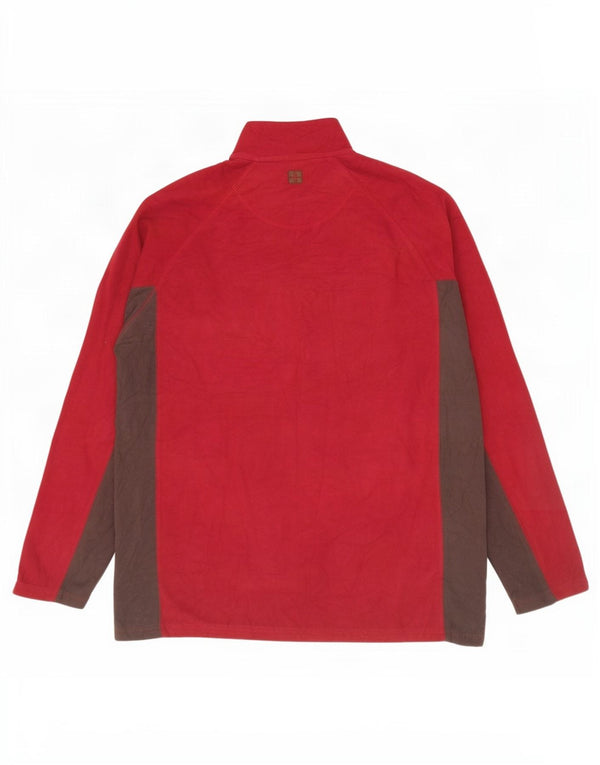 Mountain Warehouse Fleece Jumper med lynlås til mænd XL Burgundy Colourblock