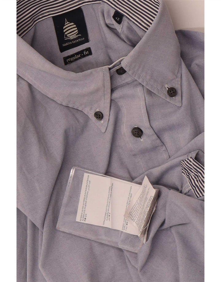 Marina Yachting Herre Regular Fit skjorte str. 42 Large Blue Cotton