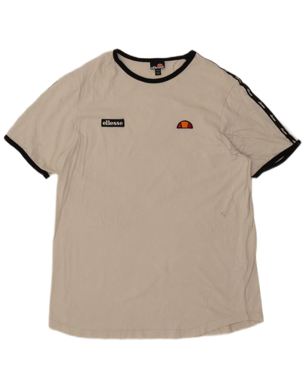 Ellesse Herre Grafisk T-Shirt Top 2XL Off White Colourblock Bomuld