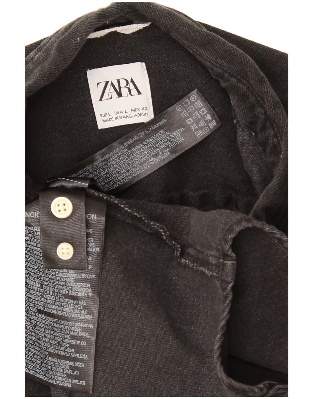 Zara Denimskjorte til mænd, stor grå bomuld
