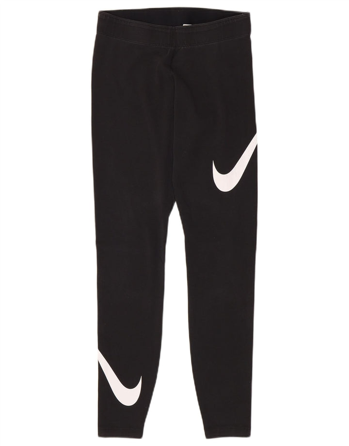 NIKE Grafiske Leggings til kvinder UK 8 Lille sort bomuld