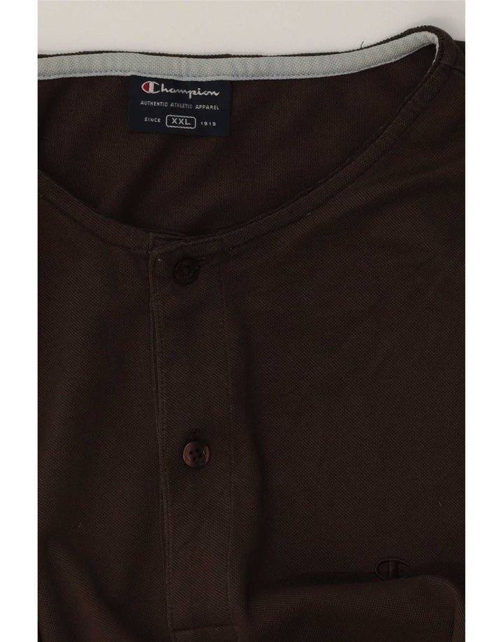 Champion Herre T-Shirt Top 2XL Brun Stribet