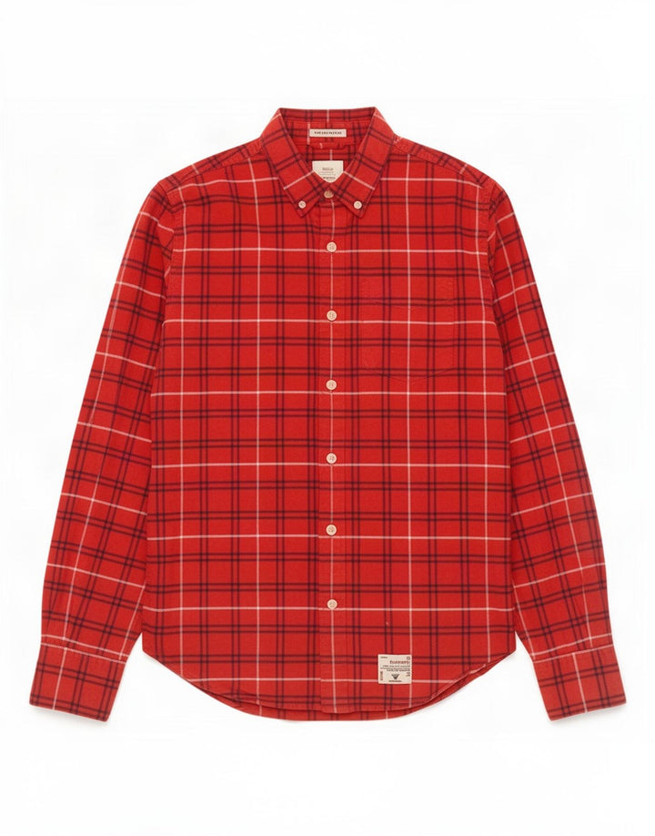 Superdry Flanelskjorte til mænd, stor rød ternet bomuld