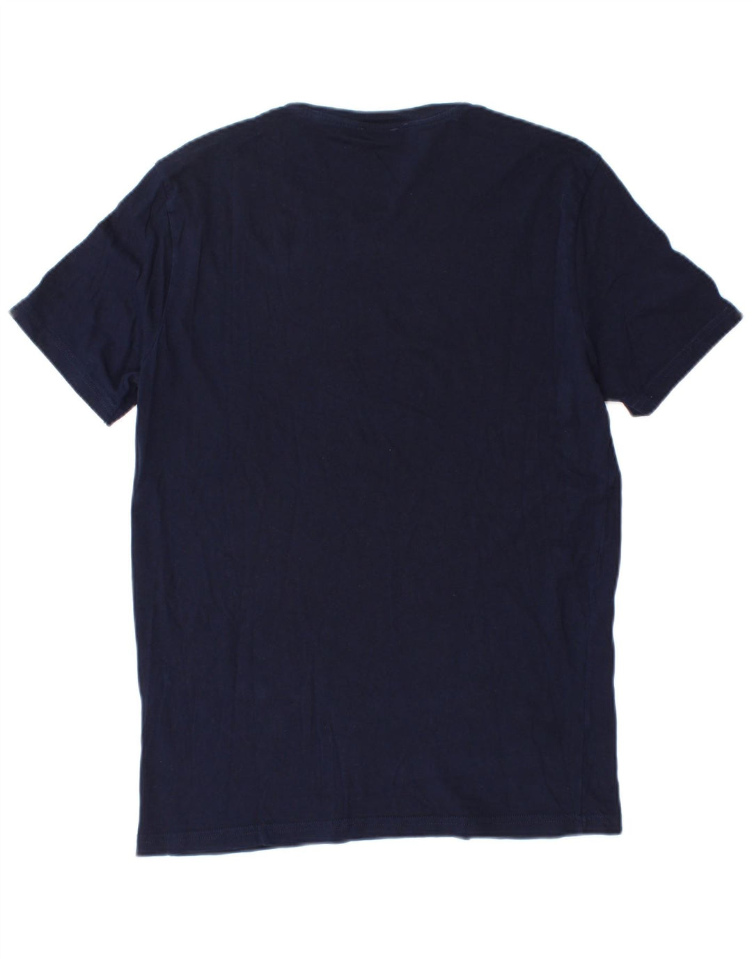 Benetton Herre T-Shirt Top Medium Marineblå Bomuld