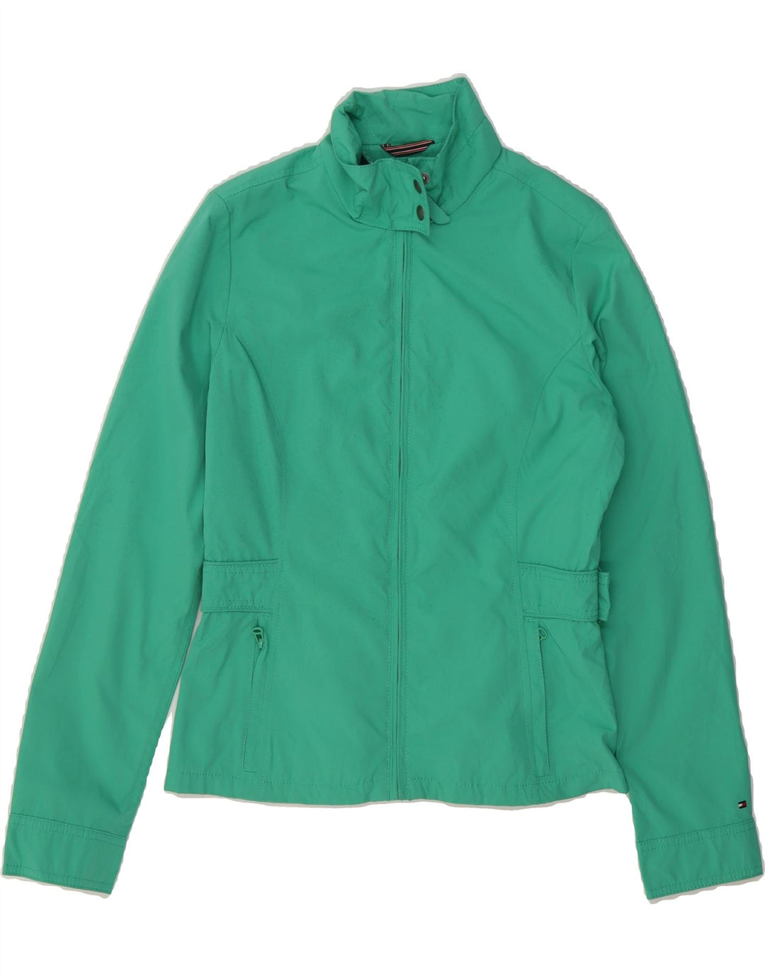 TOMMY HILFIGER Womens Bomber Jacket UK 10 Small Green Polyester Vintage Tommy Hilfiger and Second-Hand Tommy Hilfiger from Messina Hembry 