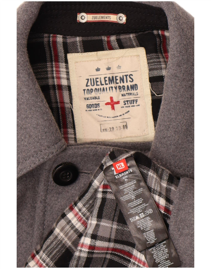 Zu Elements Herre Pea Coat UK 42 XL Grå Uld