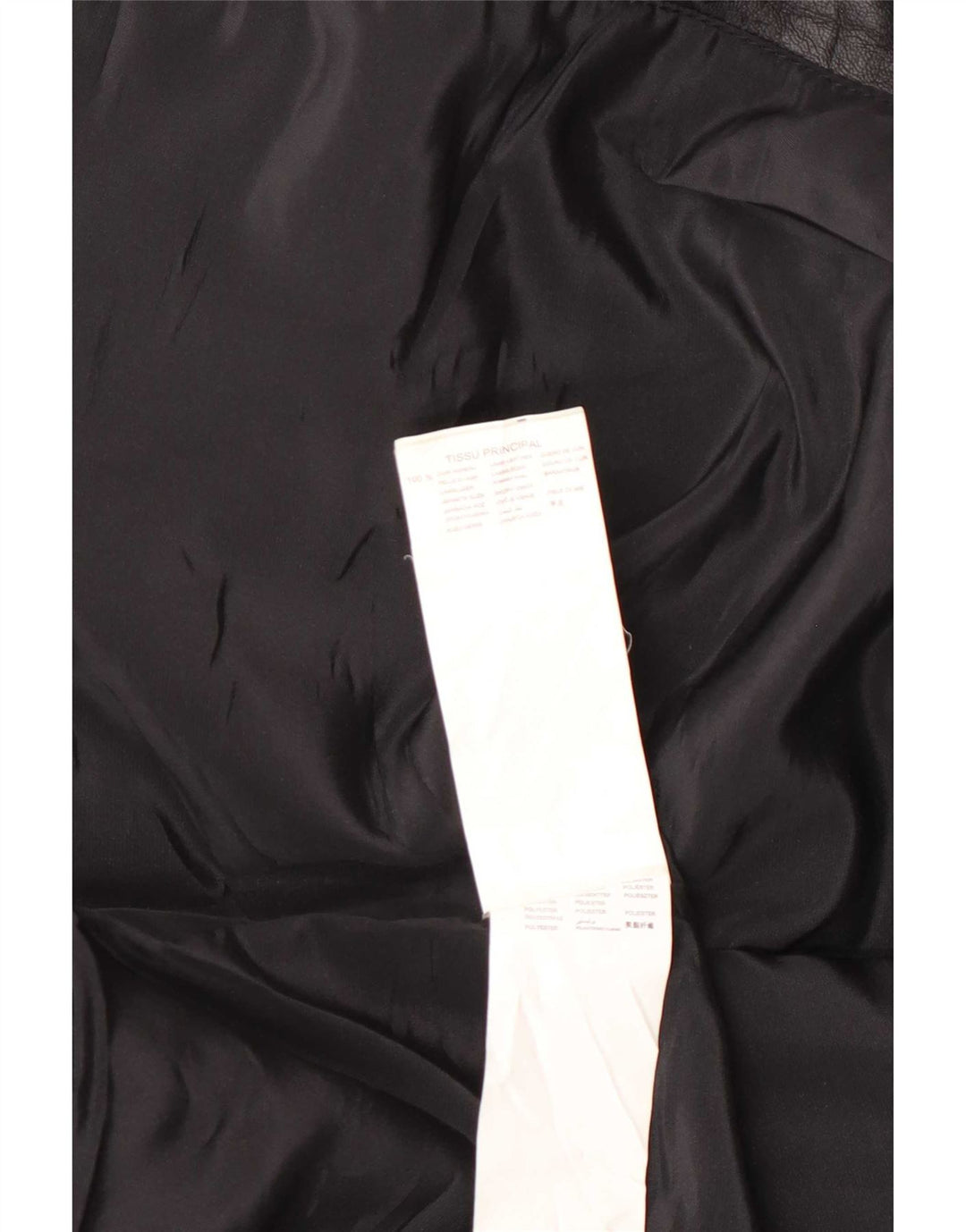Promod Dame Læder Biker Jacket UK 8 Lille Sort