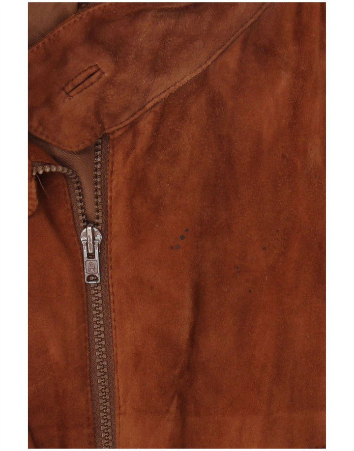 Vintage herre bomber ruskindsjakke IT 52 XL brunt læder