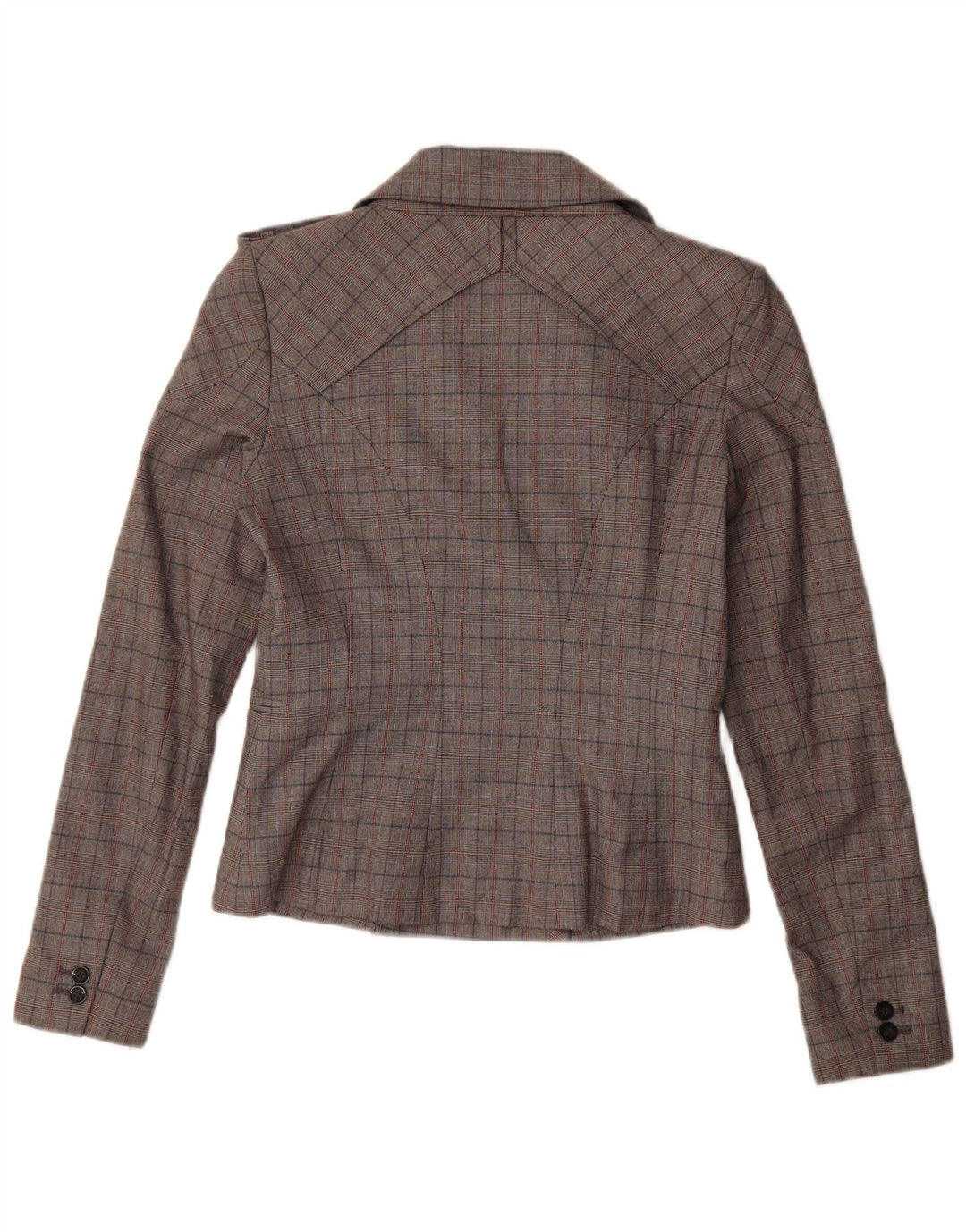 Vintage Dame Dobbeltradet Blazer Jacket IT 44 Medium Grey Check