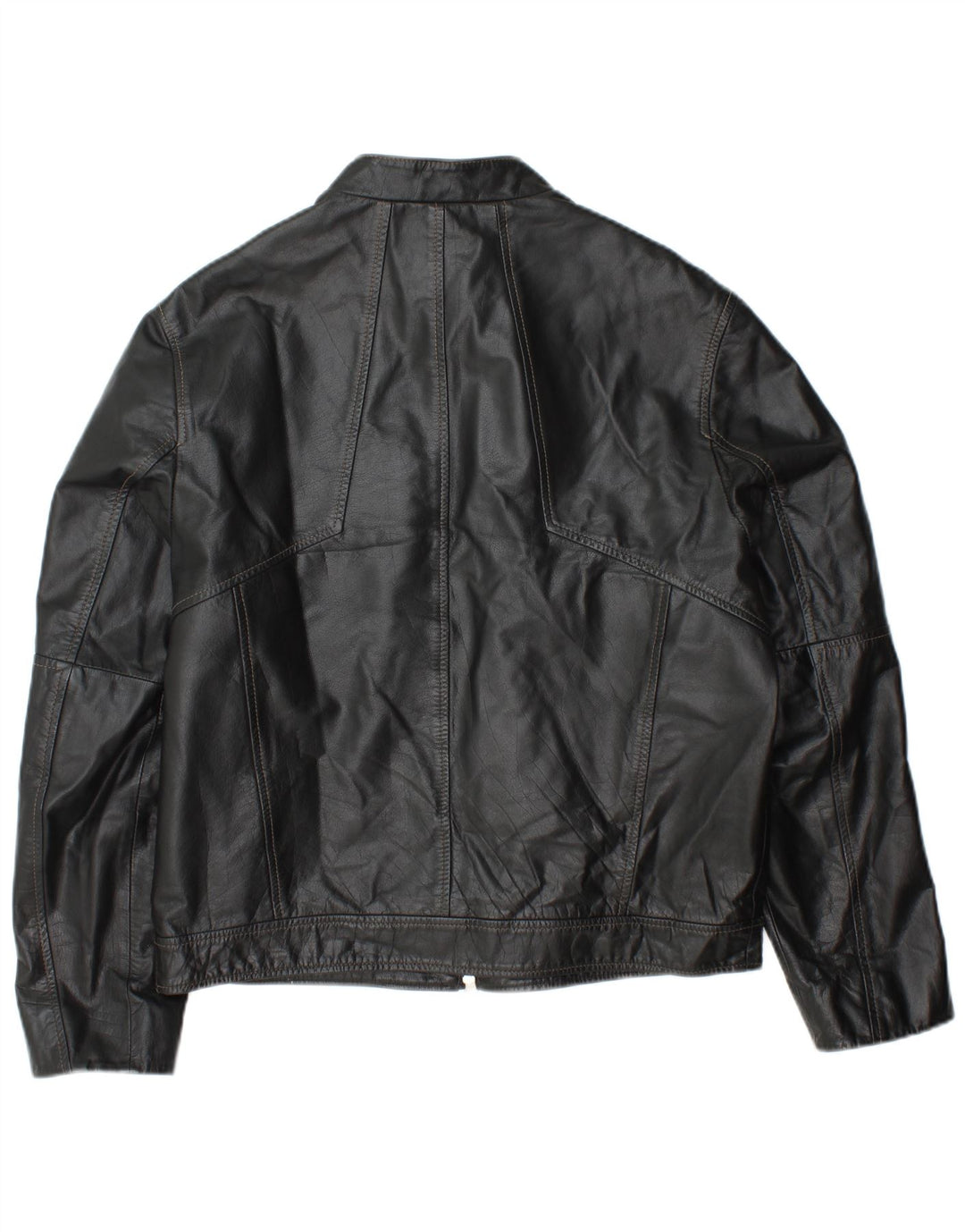 DAVID MAYER Herre Læderjakke UK 38 Medium Sort Læder