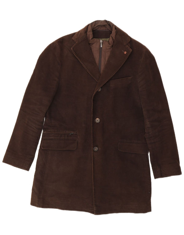 Massimo Dutti Herre 3-knaps blazerjakke EU 48 Medium Brun Bomuld