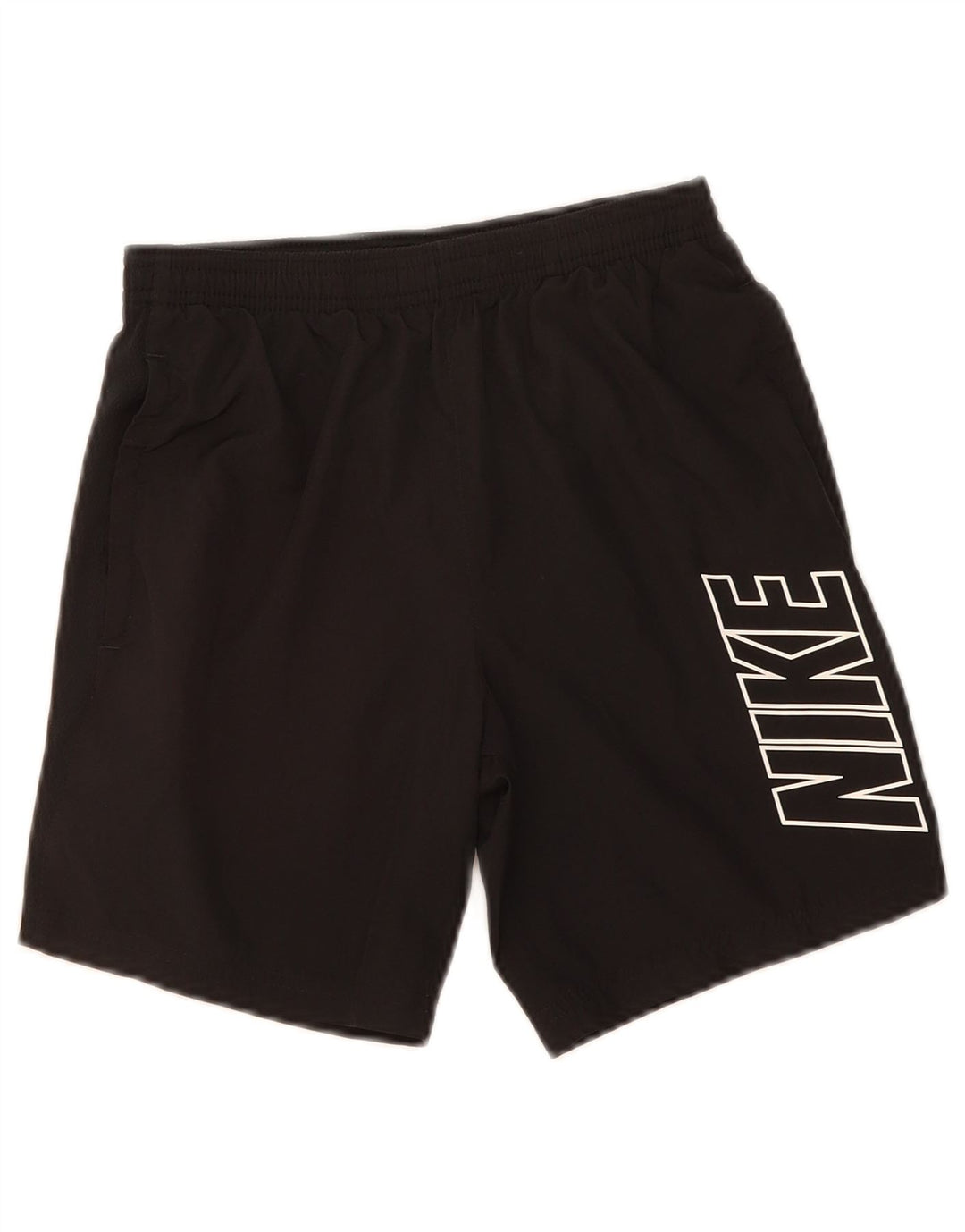 NIKE Boys Dri Fit Graphic Sport Shorts 10-11 Years Medium Black Polyester