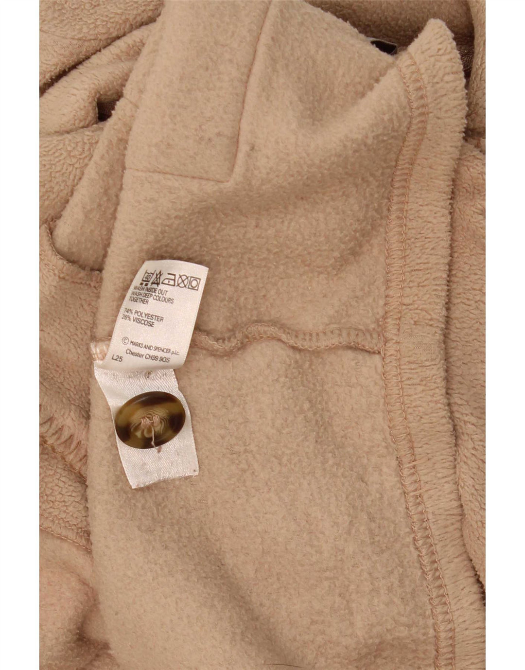 Marks & Spencer Fleecejakke til kvinder UK 16 Stor Beige Polyester