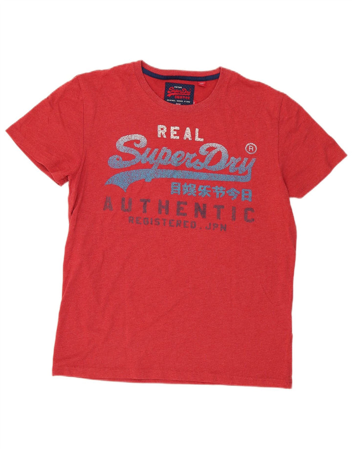 Superdry Grafisk T-shirt top til mænd, stor rød bomuld
