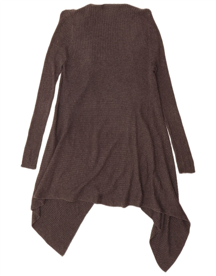 Marks & Spencer Dame Asymmetrisk Cardigan Sweater UK 14 Large Grå