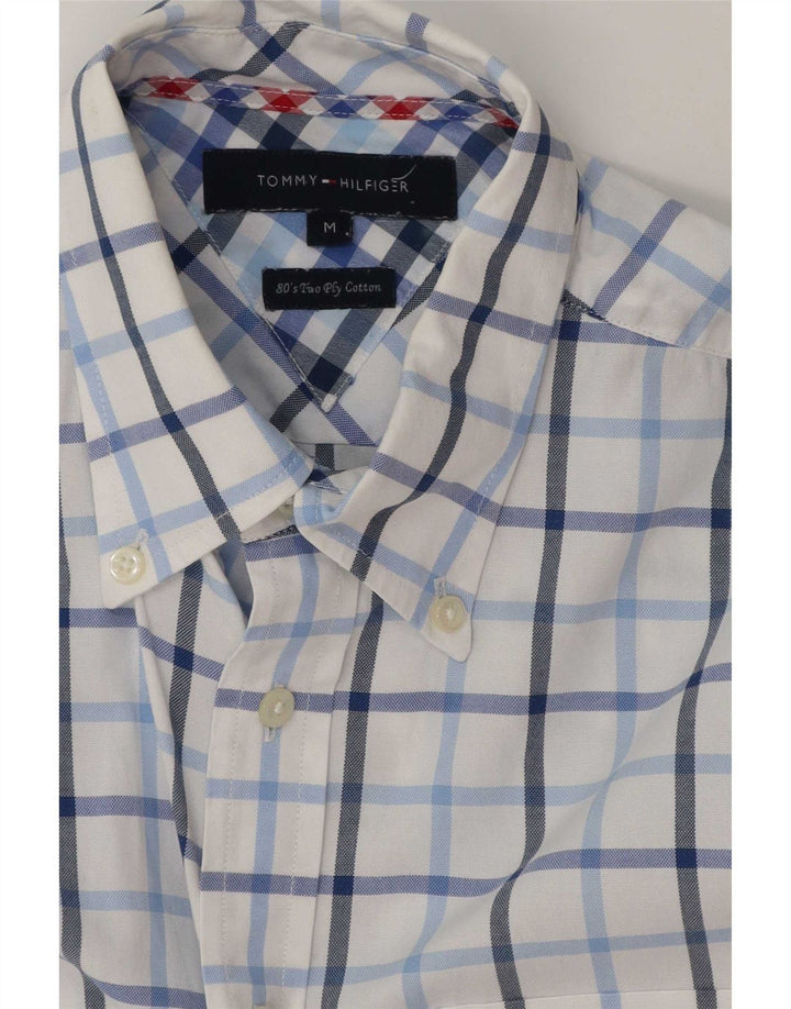 Tommy Hilfiger Herre kortærmet skjorte Medium hvid ternet bomuld