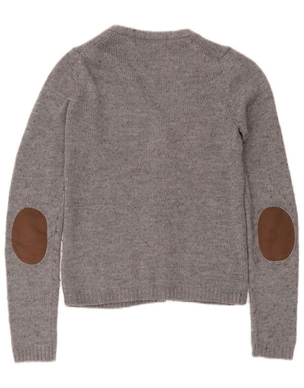 Zara Dame Cardigan Sweater UK 12 Medium Grey Flecked Acryl
