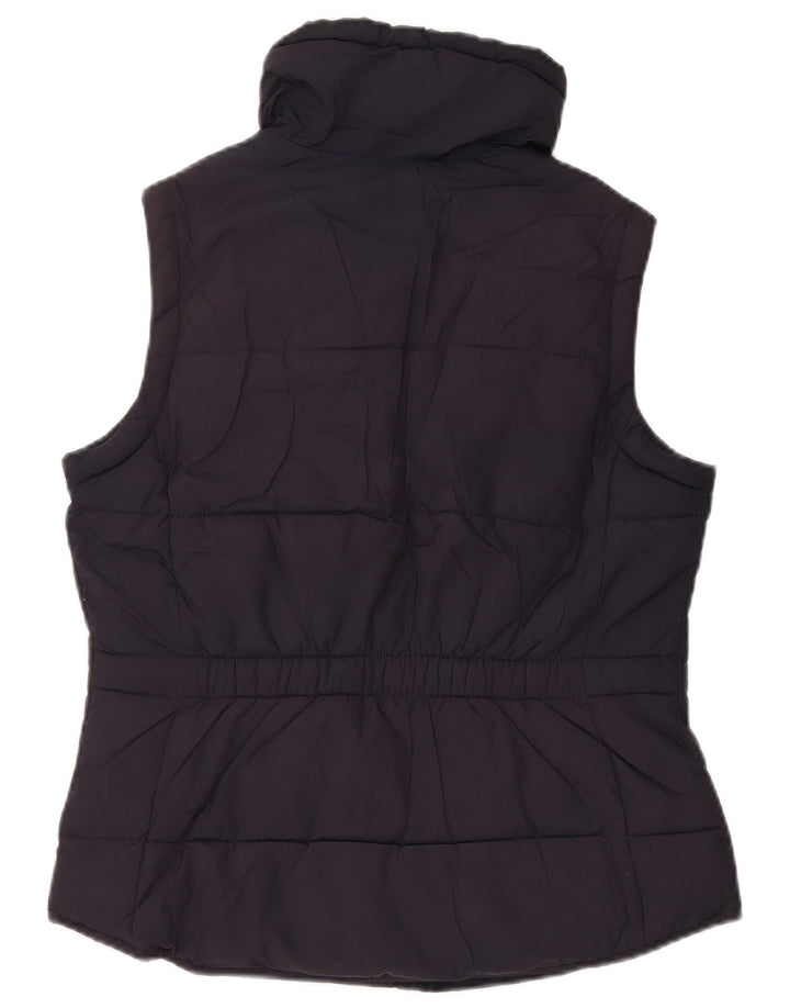 Massimo Dutti Dame Polstret Gilet UK 14 Medium Navy Blue Polyester