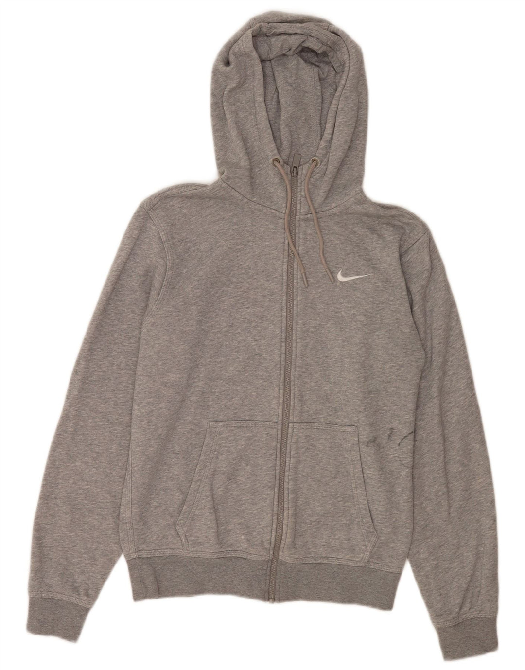 Nike hættetrøje med lynlås til mænd, lille grå flækket bomuld