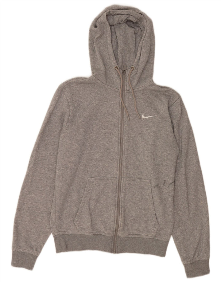 Nike hættetrøje med lynlås til mænd, lille grå flækket bomuld