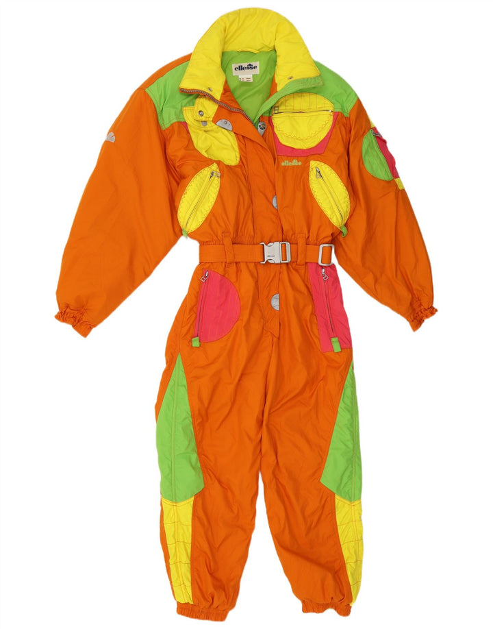 Ellesse Dame Oversized Ski Jumpsuit IT 40 Small Orange Colourblock