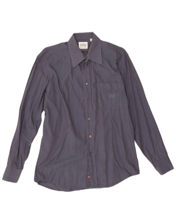 Gianfranco Ferre herreskjorte str. 39 15 1/2 Medium marineblå bomuld