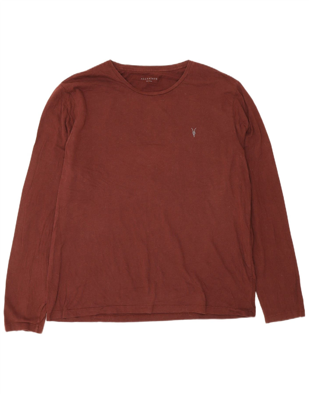 All Saints Herre Top Langærmet 2XL Brun Bomuld