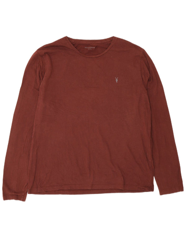 All Saints Herre Top Langærmet 2XL Brun Bomuld