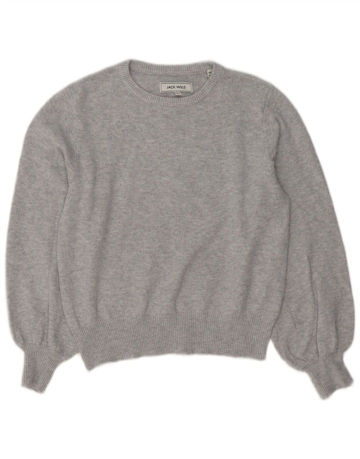 JACK WILLS Dame Oversized Crew Neck sweater UK 8 Small Grey
