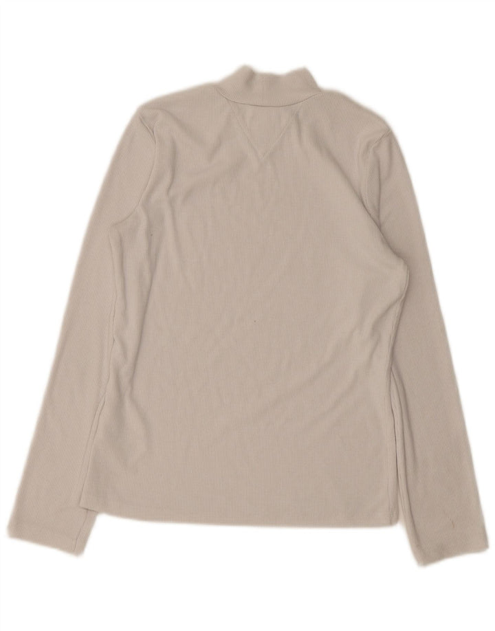 Tommy Hilfiger Dame Top Langærmet UK 12 Medium White Polyester
