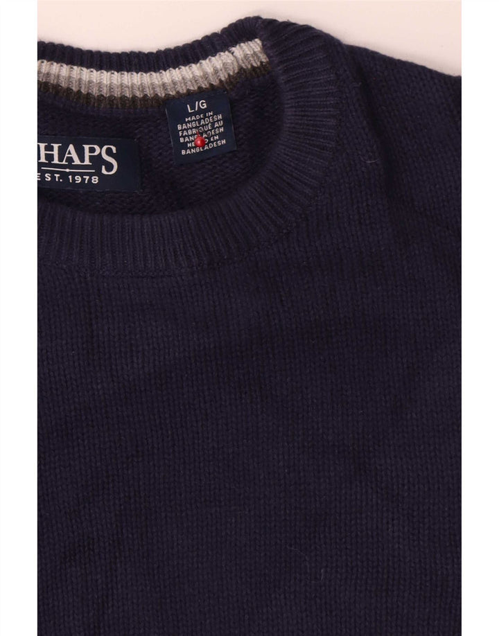 Chaps Herre Crew Neck Jumper Sweater Stor Marineblå Bomuld