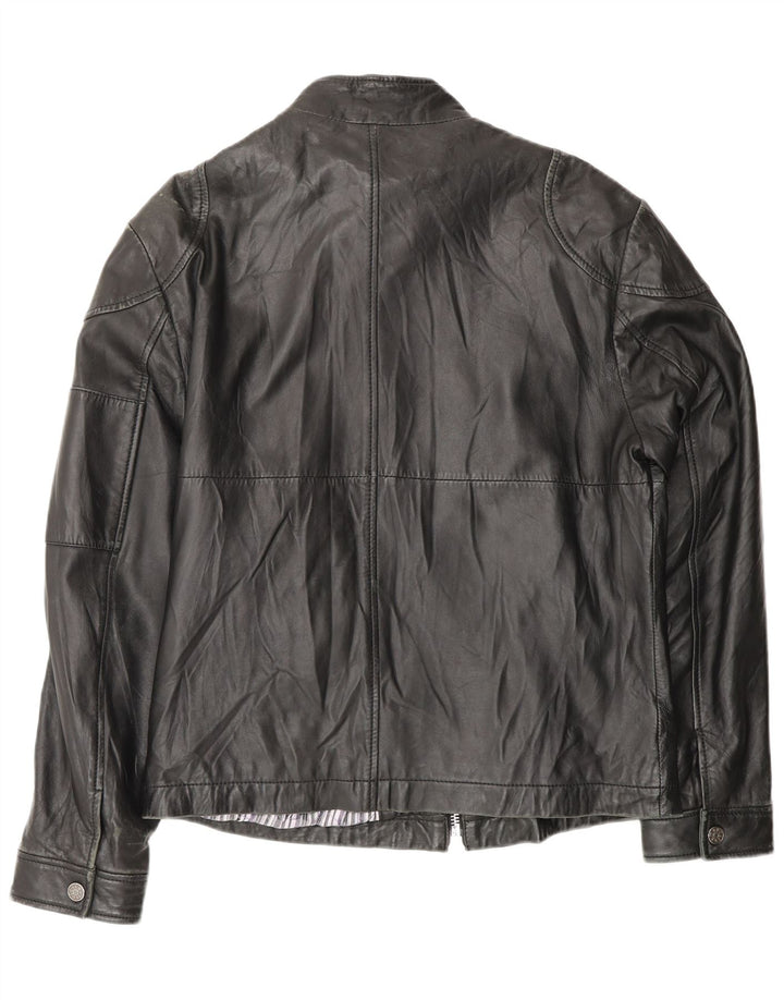 Carlo Pignatelli Herre Læderjakke IT 50 Stor Sort Læder