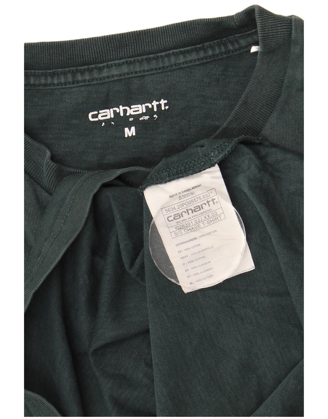 CARHARTT Herre T-Shirt Top Medium Grøn Bomuld