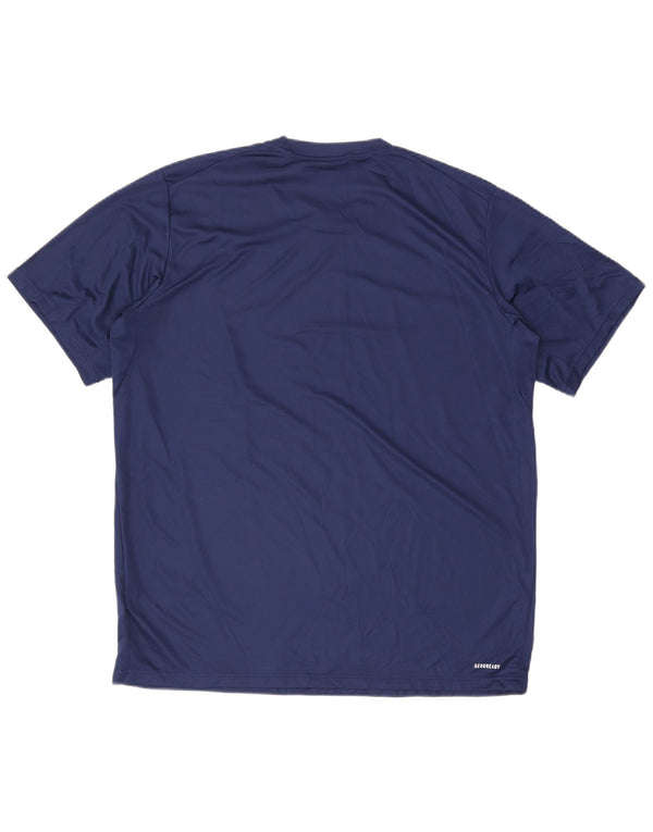Adidas Herre Aeroready T-Shirt Top XL Navy Blue Polyester