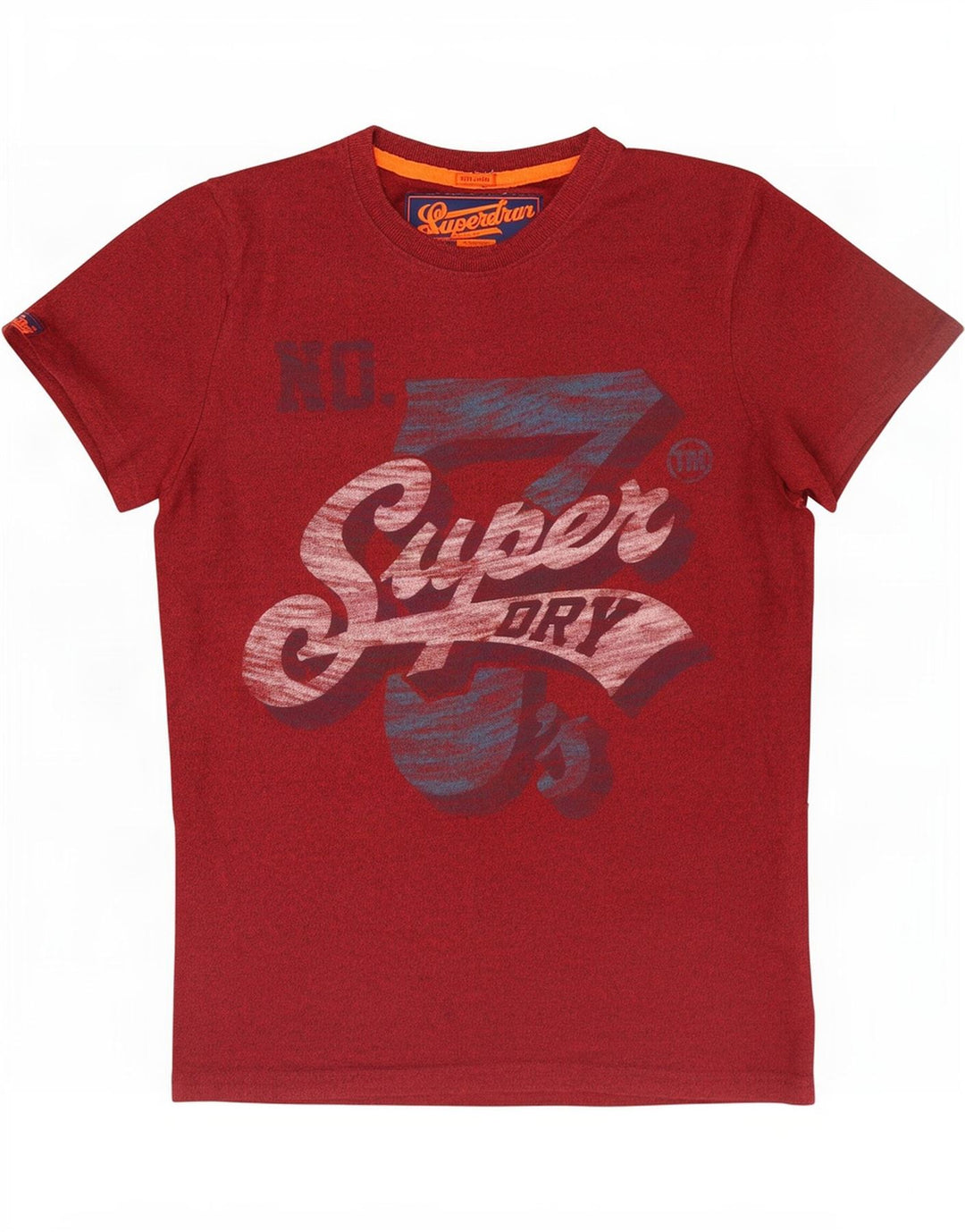 Superdry Grafisk T-shirt top til mænd, stor rødbrun flækket bomuld